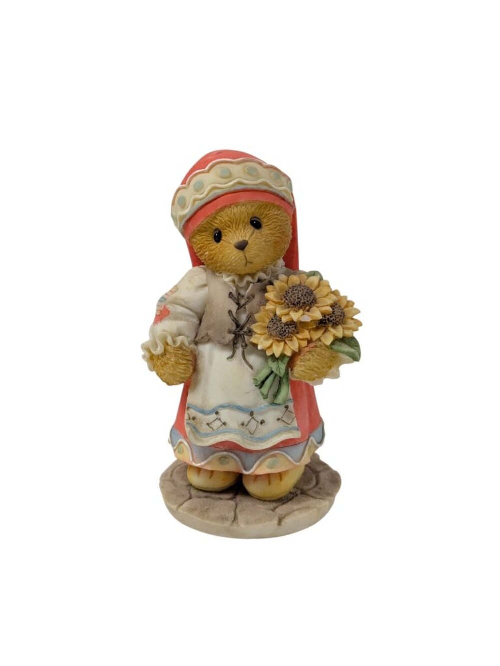Vintage 1996 Enesco Cherished Teddies Nadia From Russia, With Love Sunflowers